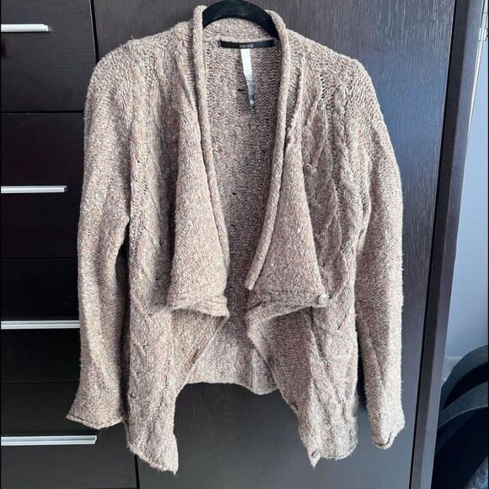 Kensie waterfall draped cable knit cardigan